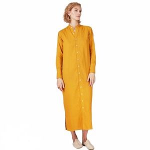 blluemade Double-Cloth Gauze Tunic Dress Turmeric